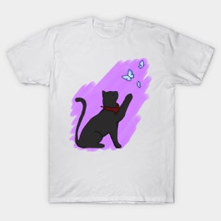 Merlin Cat and Butterflies T-Shirt